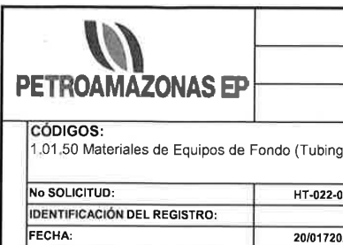 QUALIFIED CERTIFICATE FROM  PETROAMAZONAS EP